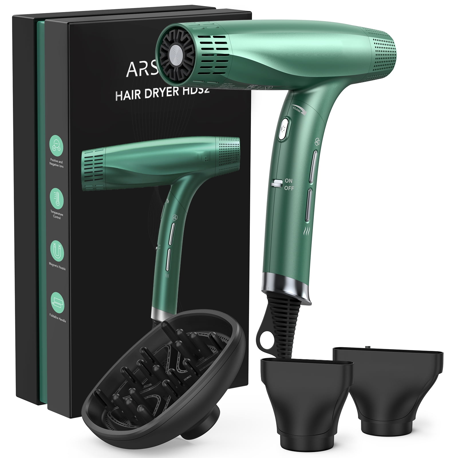Hair Dryer, Professional Dual Ionic Blow Dryer with 110000 RPM High ...