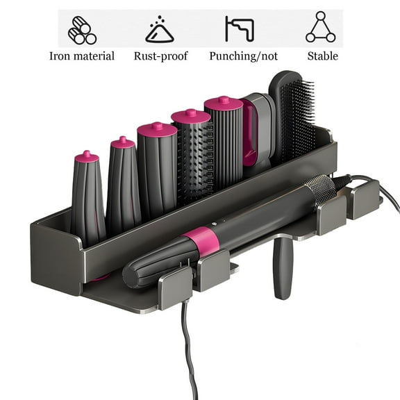 Airwrap Holder Storage Stand for Dyson Airwrap, Wall Mount Curling Iron Accessories Storage Holder, Bathroom Organizer Holder for Airwrap, Suitable Bathroom|Bedroom|Hair Salon