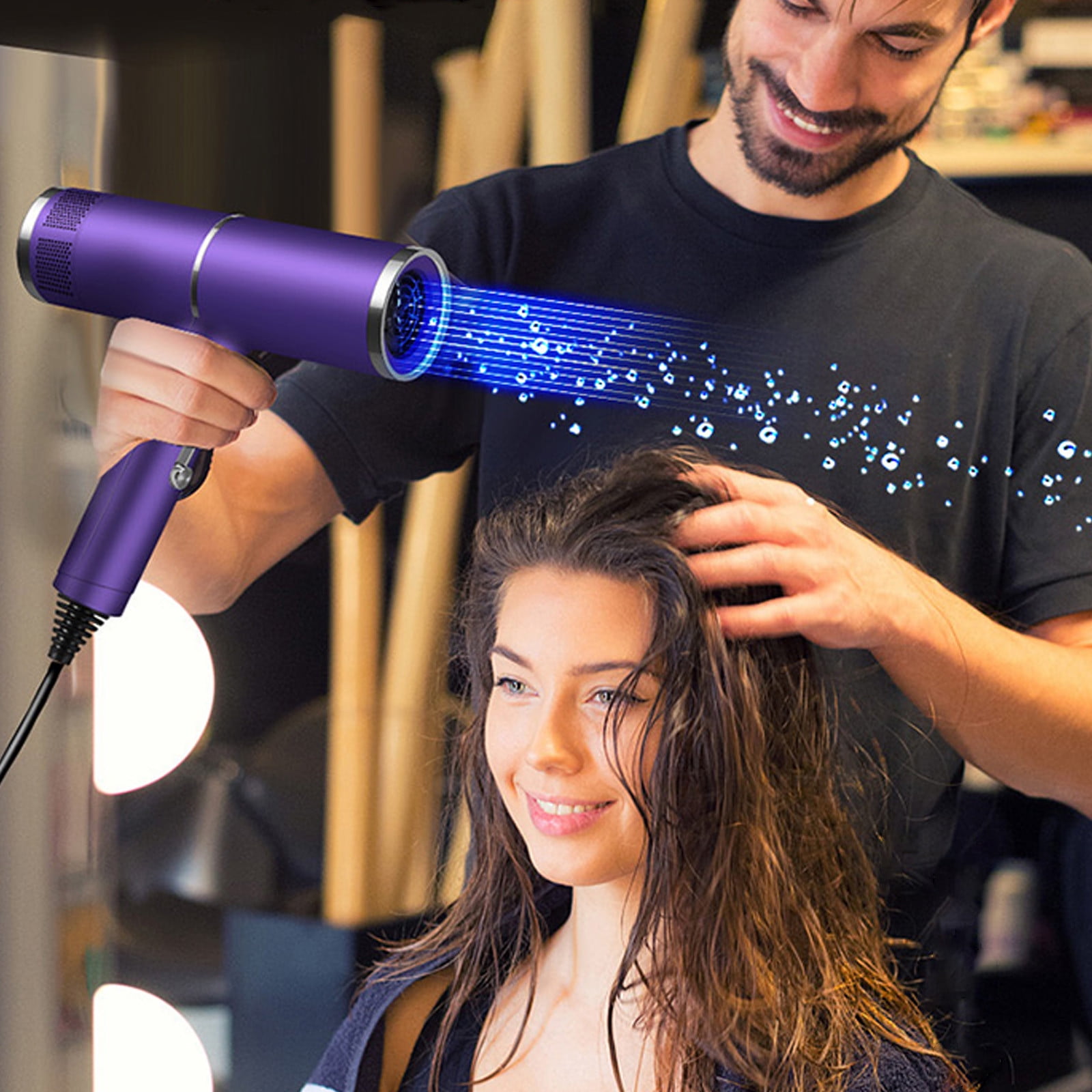 Hair Dryer With Diffuser, Lightweight Travel Hairdryer For Normal
