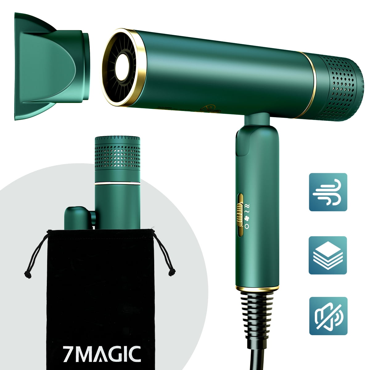 Hair Dryer for Women, Travel Hair Dryers with Fold Handle, Professional