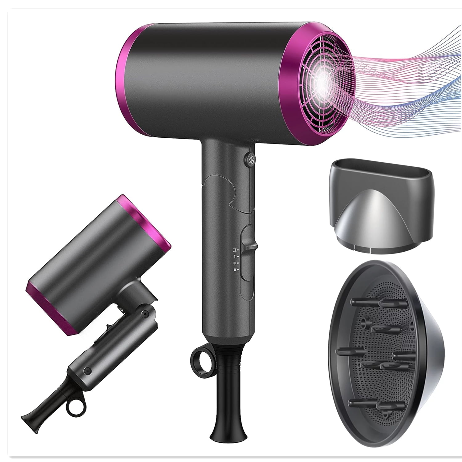 Hair Dryer With Diffuser And Concentrator 1800w Professional Ionic Hair Dryer Fast Drying With Hair Dryer With Diffuser And Concentrator 1800w Professional Ionic Hair Dryer Fast Drying With