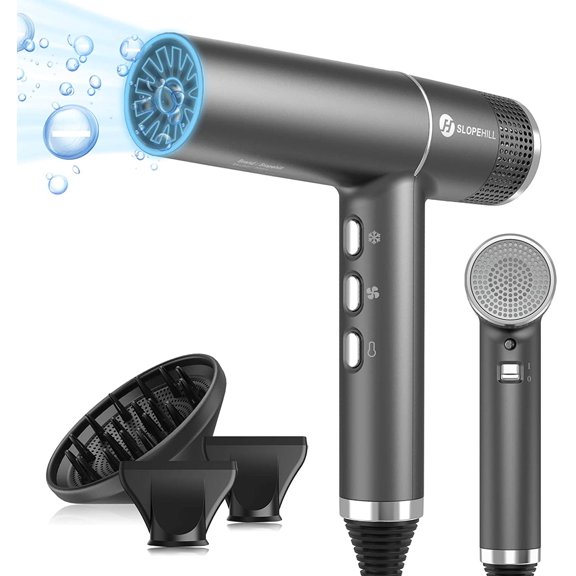 Hair Dryer with Unique Brushless Motor | Intelligent Fault Diagnosis Innovative Microfilter Oxy Active Technology Led Display (Grey)