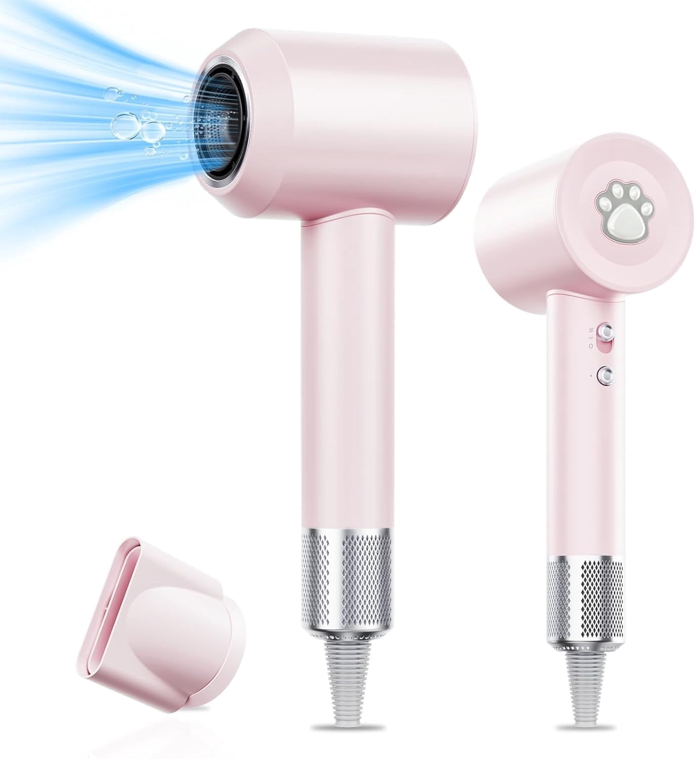 Makeatree Hair Dryers for Women, Fast Drying 1300W Ionic Hair Blow Dryer for Styling Curly Straight Hair,Professional Low Noise Lightweight Design for Home Travel (Pink)