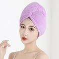 thumbnail image 1 of Coral Fleece Hair Drying Towel Wrap, Super Absorbent & Fast Drying, Lightweight Turban with Elastic Loop & Button, 1 of 8