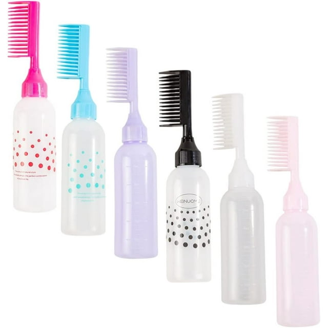 Hair Dye Applicator Bottle 6pcs Hair Dyeing Bottles with Root Comb Hair