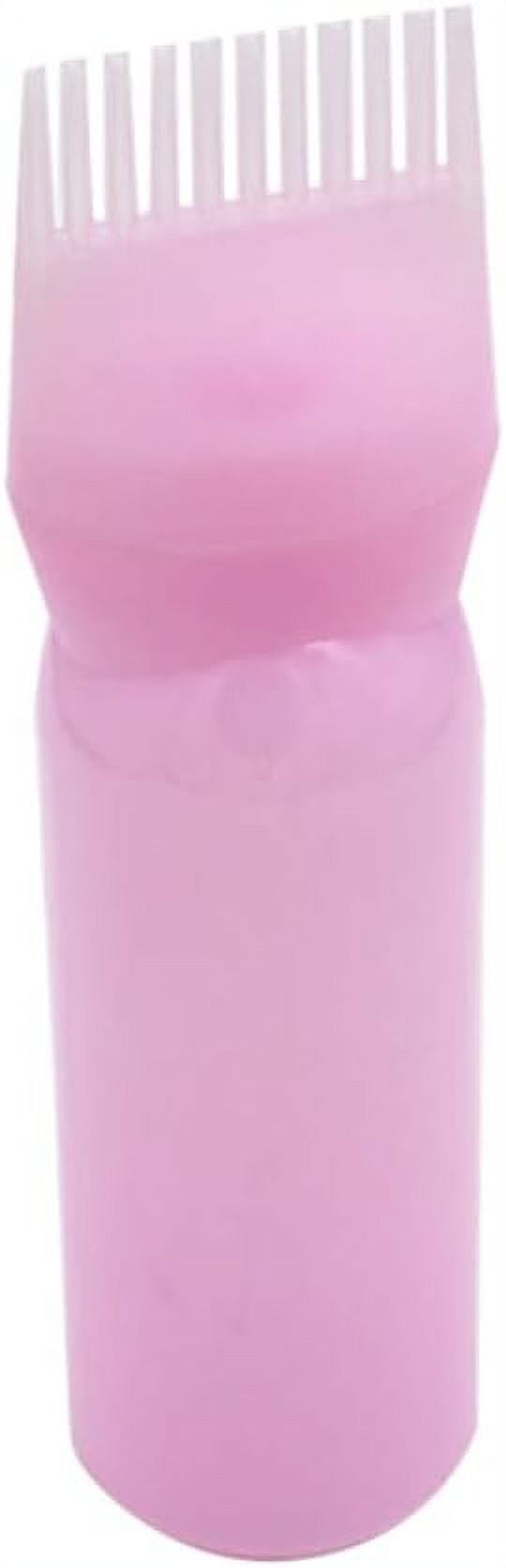 Hair Dye Bottle Applicator Root Comb Applicator Hair Coloring Bottle with Brush 120ml Pink, Hair