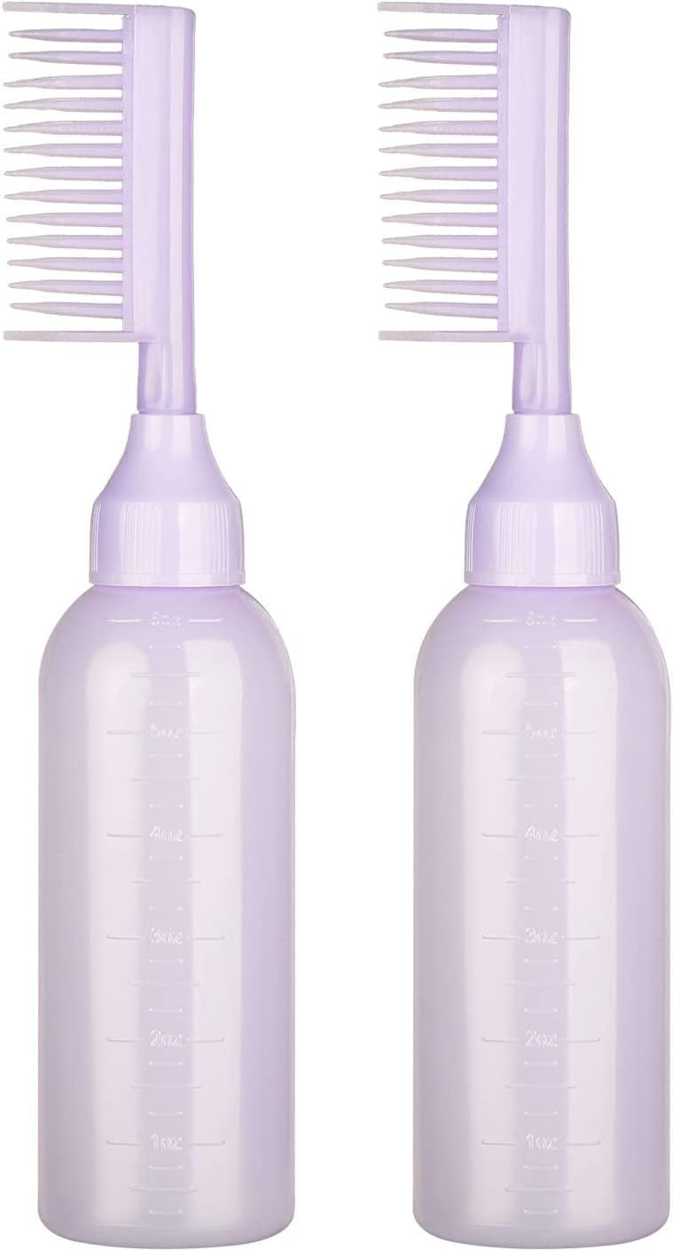 Hair Dye Brush Bottle, 2 PCS Hair Dye Root Comb Applicator Bottle, Hair