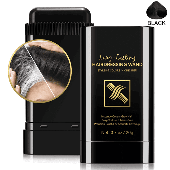 Hair Dye Comb, Root Touch Up Hair Color, Easy No Mix Gray Coverage, No Bleaching, All Types - Black