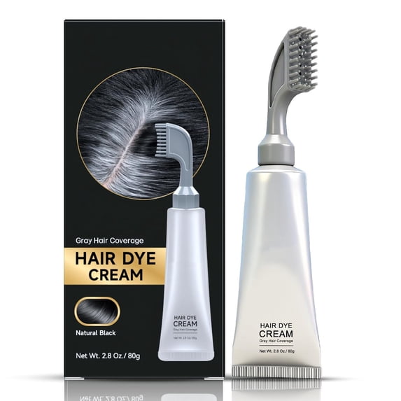 Hair Dye Cream Comb with Natural Botanic Extract, Hair Dye for Gray Hair Coverage, Root Touch Up Hair Color, Ammonia Free for Men & Women, Built-in Applicator Comb, No Mixing Required, 2.8OZ