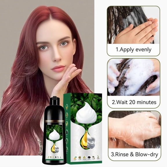 Hair Dye Foam 500ml, 3-in-1 Gray Coverage & Color Care, Non-Drip Formula with Botanicals, Gentle for Sensitive Scalp, Easy At-Home Application