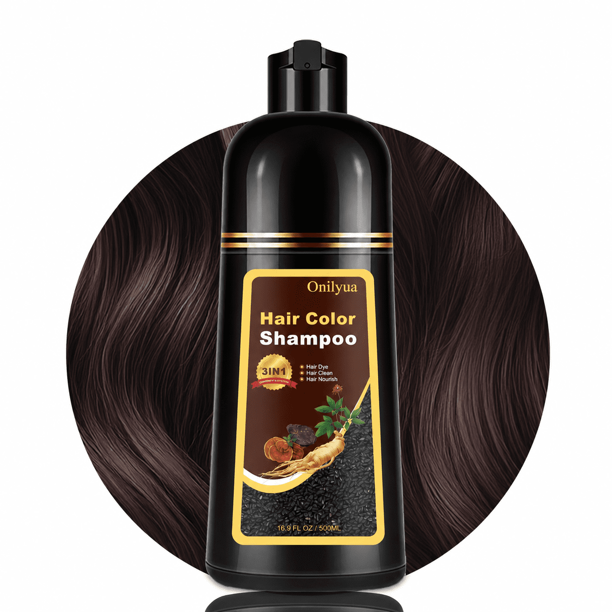 Wine Red Hair Dye Shampoo 3 in 1, Long-lasting & Natual Hair Color