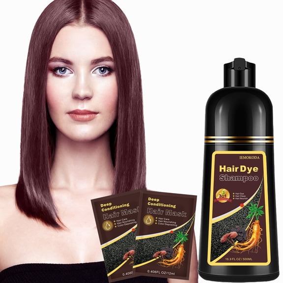 Cherry Brown Hair Dye Shampoo Unisex, Professional Semi-Permanent Color Shampoo for Women Men, No Mixing& Easy to Use at Home, 16.9 Fl Oz(Cherry Brown)