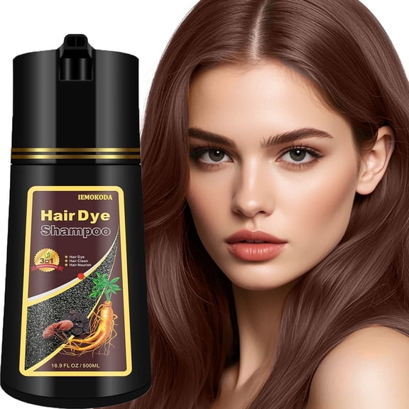 Hair Dye Shampoo 3 in 1,Professional Semi-Permanent Color Shampoo for Women & Men, Easy To Use,16.9 Fl Oz(Cherry Brown)