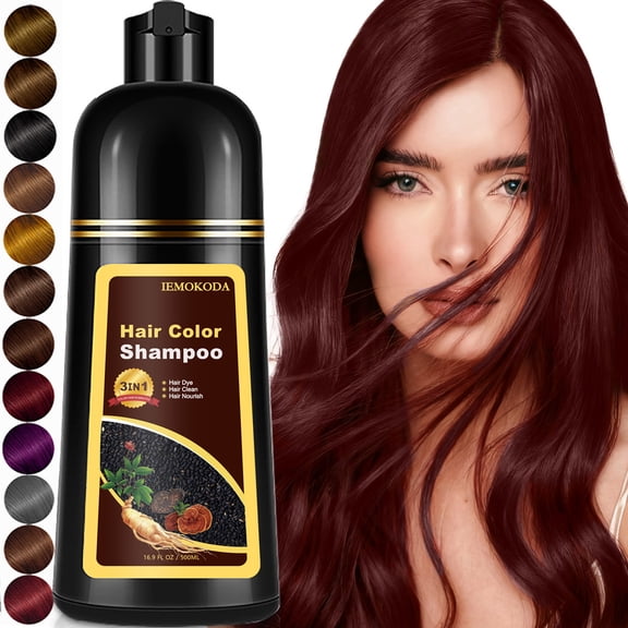 Cherry Brown Hair Dye Shampoo Unisex, Professional Semi-Permanent Color Shampoo for Women Men, No Mixing& Easy to Use at Home, 16.9 floz