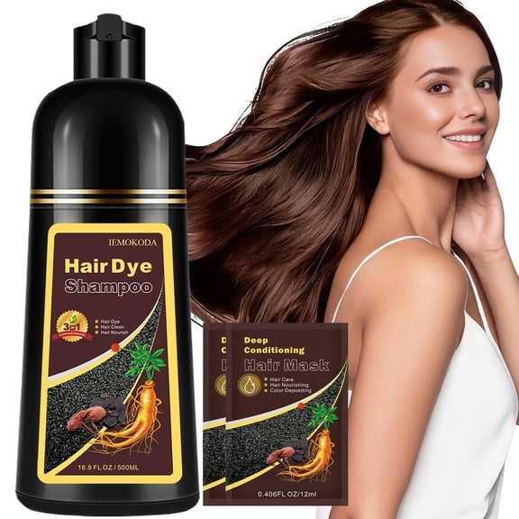 Dark Brown Hair Color Dye Shampoo 3 in 1, Women's Hair Color Long Lsting & Mild Formula,Professional Semi-Permanent Color Shampoo Unisex, DIY Hair Color, 16.9 Fl Oz(Dark Brown)