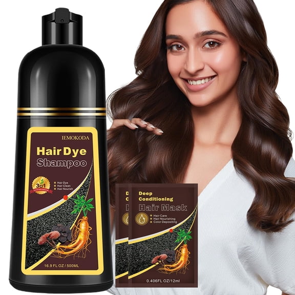Brown Hair Dye Shampoo, Professional Semi-Permanent Color Dye Shampoo for Women Men, Mild Formula Suitable for All Hair Types, 16.9 Fl Oz(Dark Coffee)