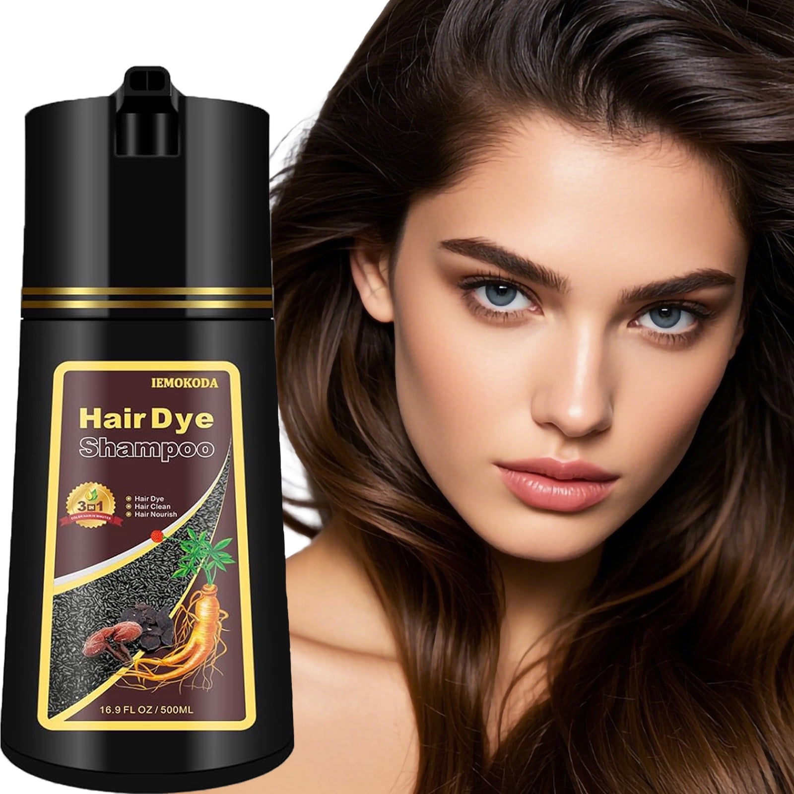 Shampoo Light Instant Light Brown Hair Dye Shampoo 3 in 1 for Women, Semi-Permanent ...