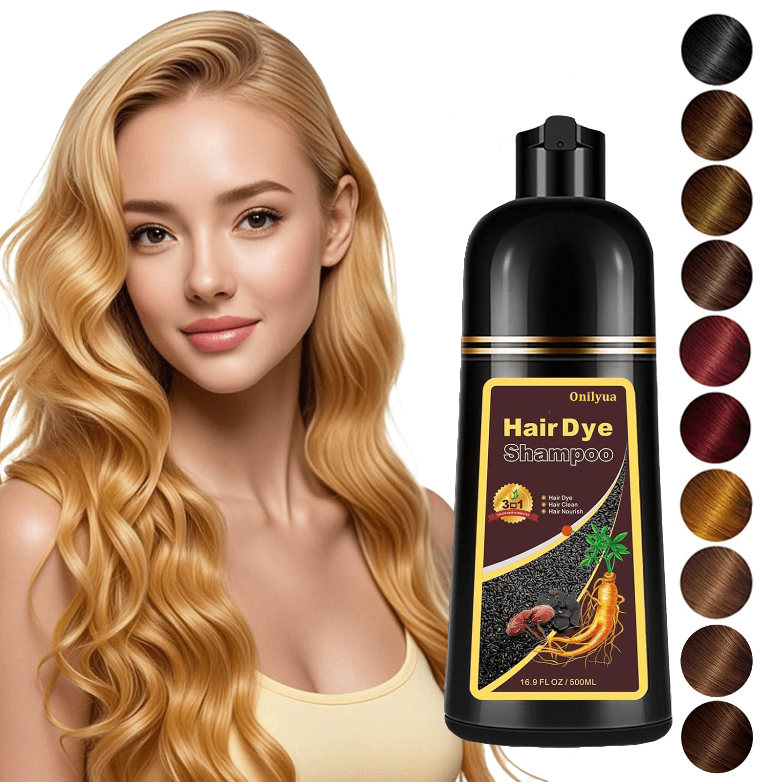 Walmart promo code:  Walmart Black Friday Deals 2025 iemokoda Hair Dye Shampoo Blonde Brown, 3 in 1 Long-Lasting Herbal Hair Color, 16.9 Fl Oz