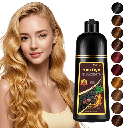 Hair Dye Shampoo Blonde Brown, 3 in 1 Long-Lasting Hair Color Shampoo with Herbal Ingredients, Instant Magic Hair Dye, Easy Application Shampoo Para Canas for Women Men 16.9 Fl Oz