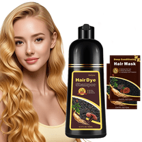 Dark Brown Argan Oil Hair Dye Shampoo, 3 in 1Hair Coloring Shampoo ...