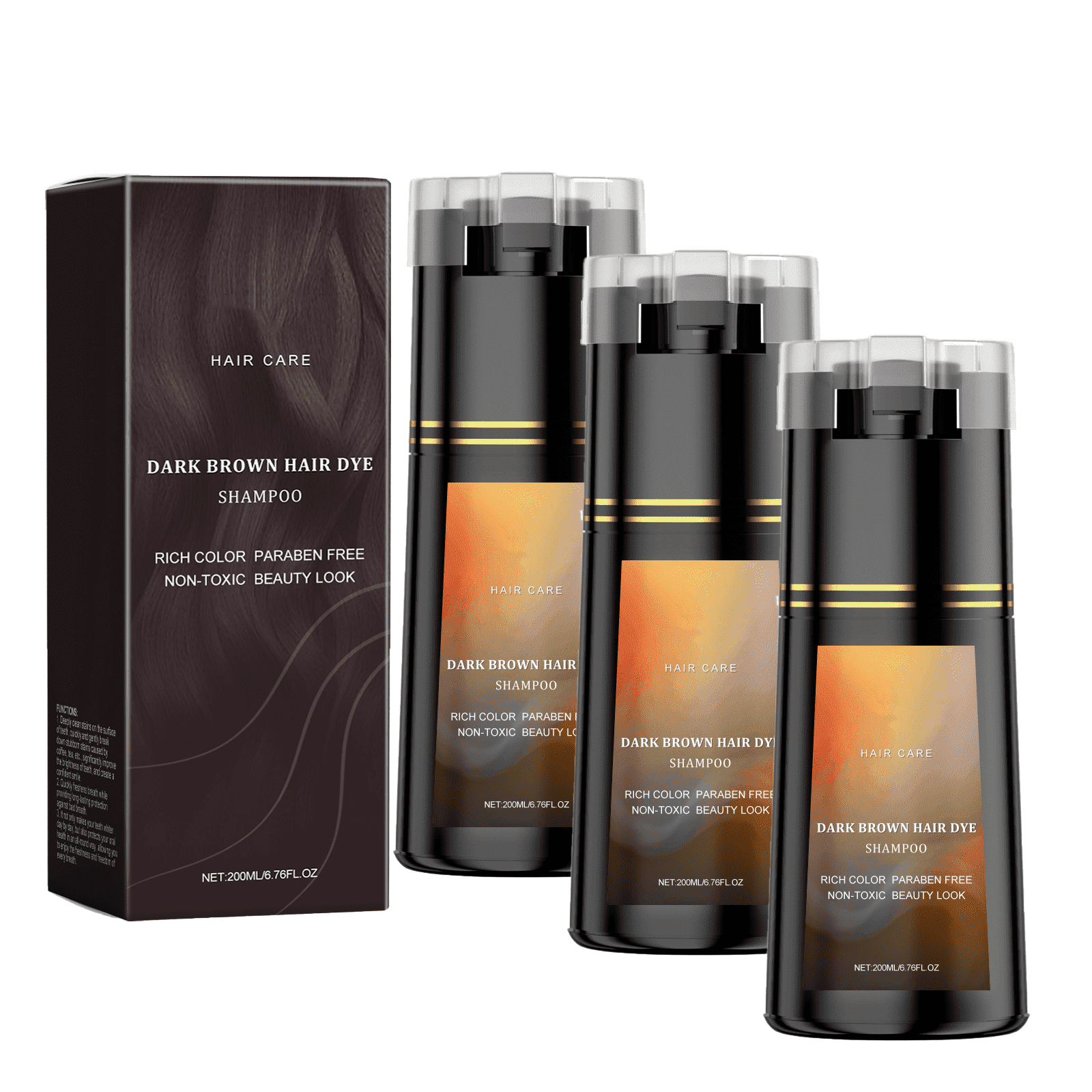 Hair Dye Shampoo, Hair Care, Hair Care Shampoo,3 In 1 Haircare Instant Dye Shampoo, Natural Hair Color Shampoo For Gray Hair Coverage, Suitable For Women & Men