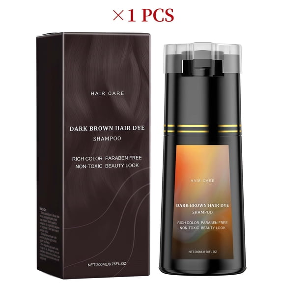 Hair Dye Shampoo, Hair Care Shampoo, Instant & Long-Lasting Hair Color Shampoo, Natural Hair Color Shampoo for Covering Gray Hair, For Women & Men (Brown)