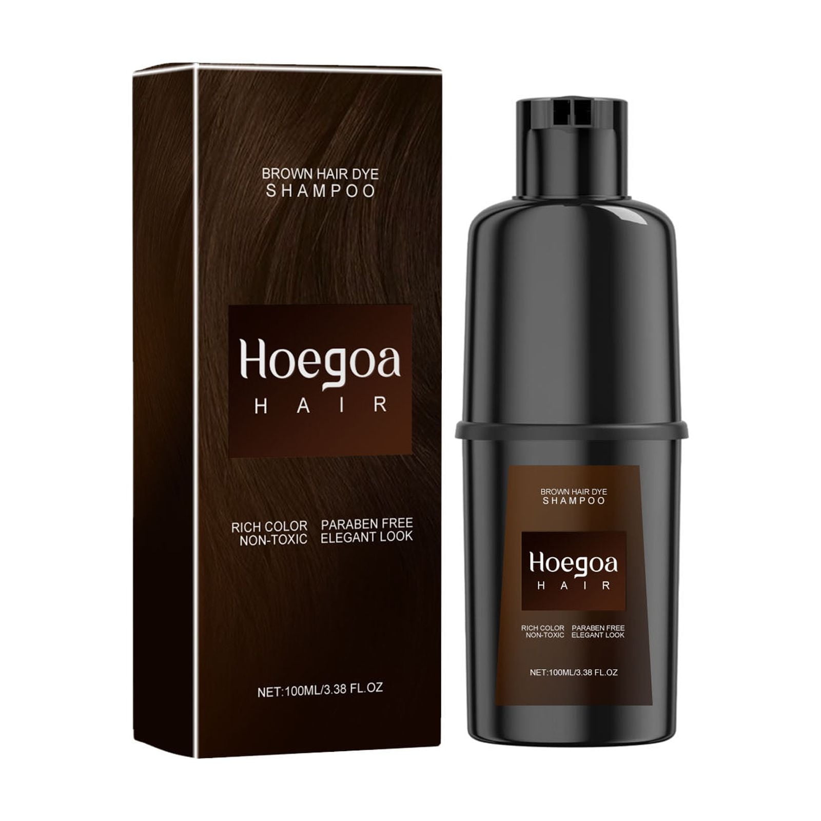 Banzch Hair Dye Shampoo, Instant Black Color, Plant-Based