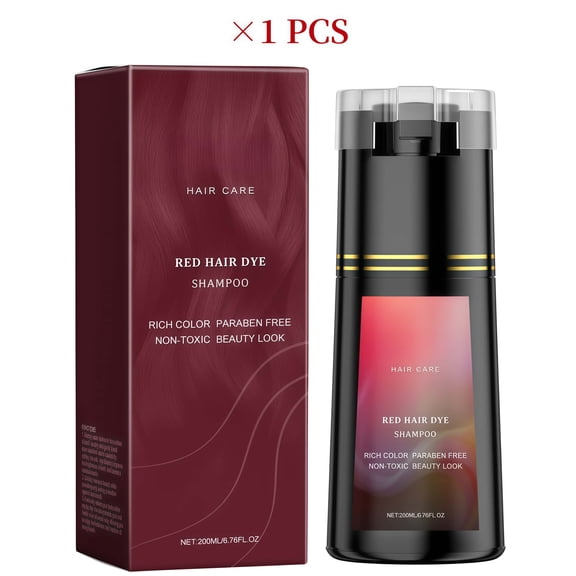 Hair Dye Shampoo for Women & Men, Instant & Long-Lasting Hair Color Shampoo, Gray Hair Coverage for Men & Women, Natural Shampoo Hair Dye for All Hair Types  (Red)