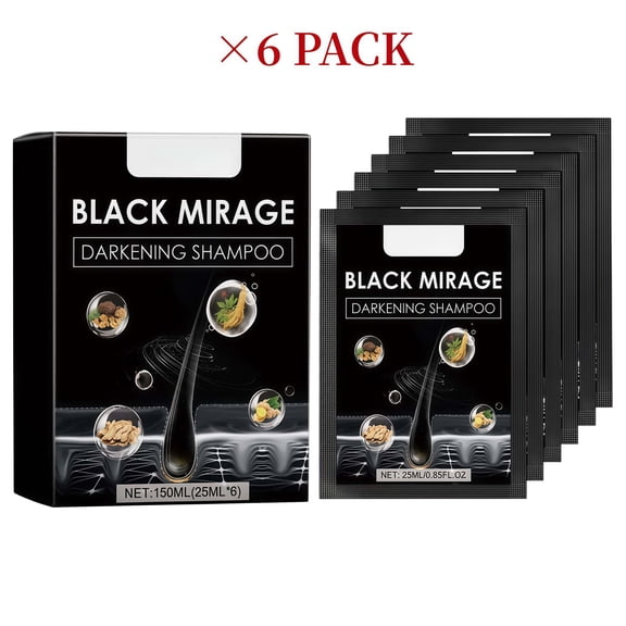 Hair Dye Shampoo for Gray Hair, Herbal Shampoo, Gray Covering Shampoo for Women & MenBlack