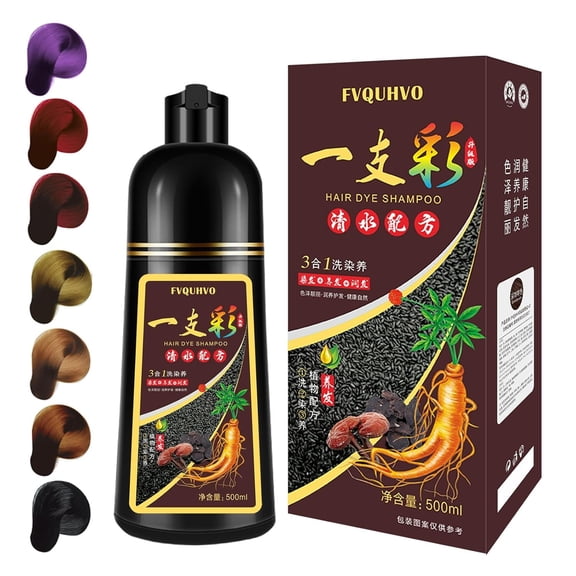 Hair Dye Shampoo for Men & Women,Coffee Para Canas 3 in 1,Color Changing and Gray Coverage, 16.9 Fl Oz