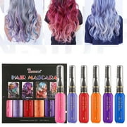 Hair Dye - White Dark Blue Temporary Hair Color, Dual Use Highlights, Portable Hair Chalk for Festivals, Parties, Clubs, Carnival, Halloween, Christmas, Easy Wash, 12 Colors, Eye Black Compatible Wi