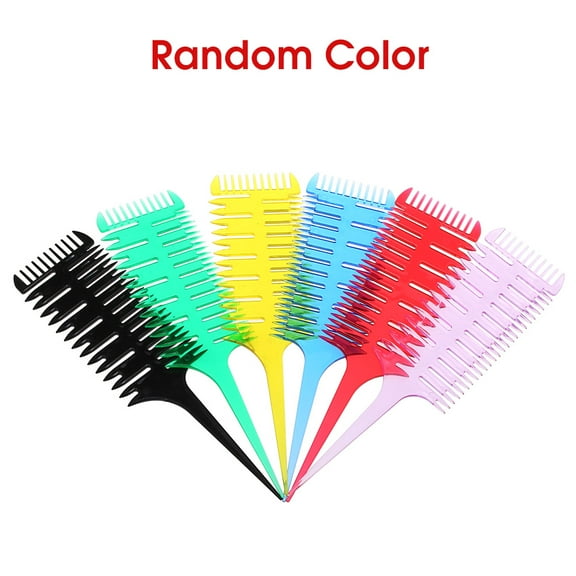 Hair Dyeing Comb 3-Way Sectioning Highlight Comb Professional Weave Weaving Comb Hair Dye Styling Tool For Salon Use