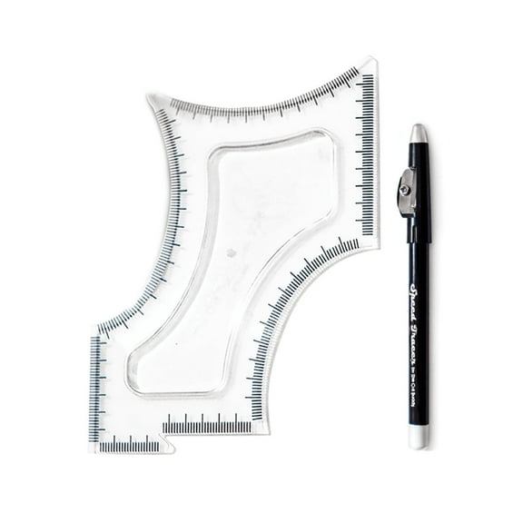 The Cut Buddy Hair Edge Up Trimmer Guide and Beard Shaping Stencil Tool (Includes Pencil with Sharpener)