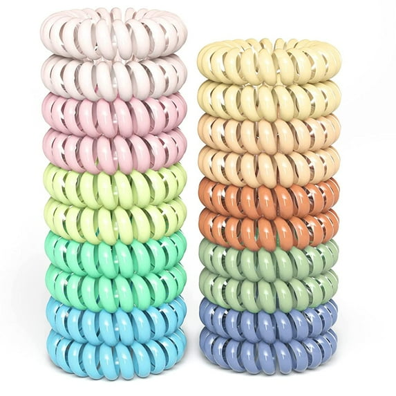 Hair Elastics, 20Pcs No Crease Spiral Hair Ties, Hair Bands Multi Color Waterproof for Women Girls, Hair Accessories