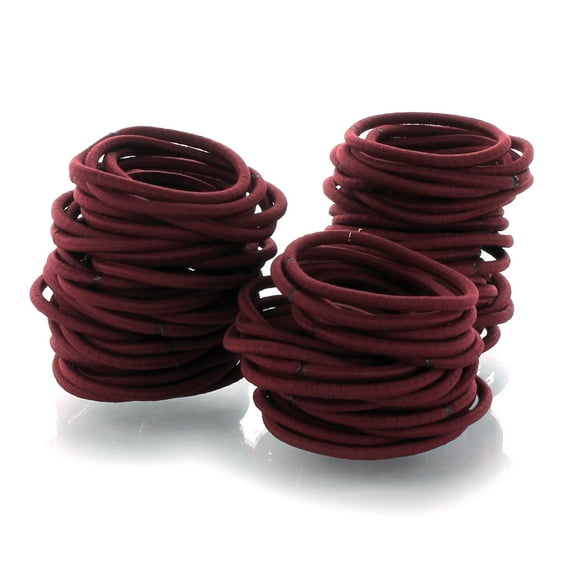 Hair Elastics Hair Ties, Professional Grade Ponytail Holders - 100 Pack Maroon