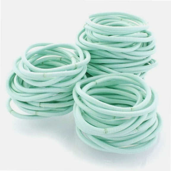 Hair Elastics Hair Ties, Professional Grade Ponytail Holders - Aqua 20 Pack