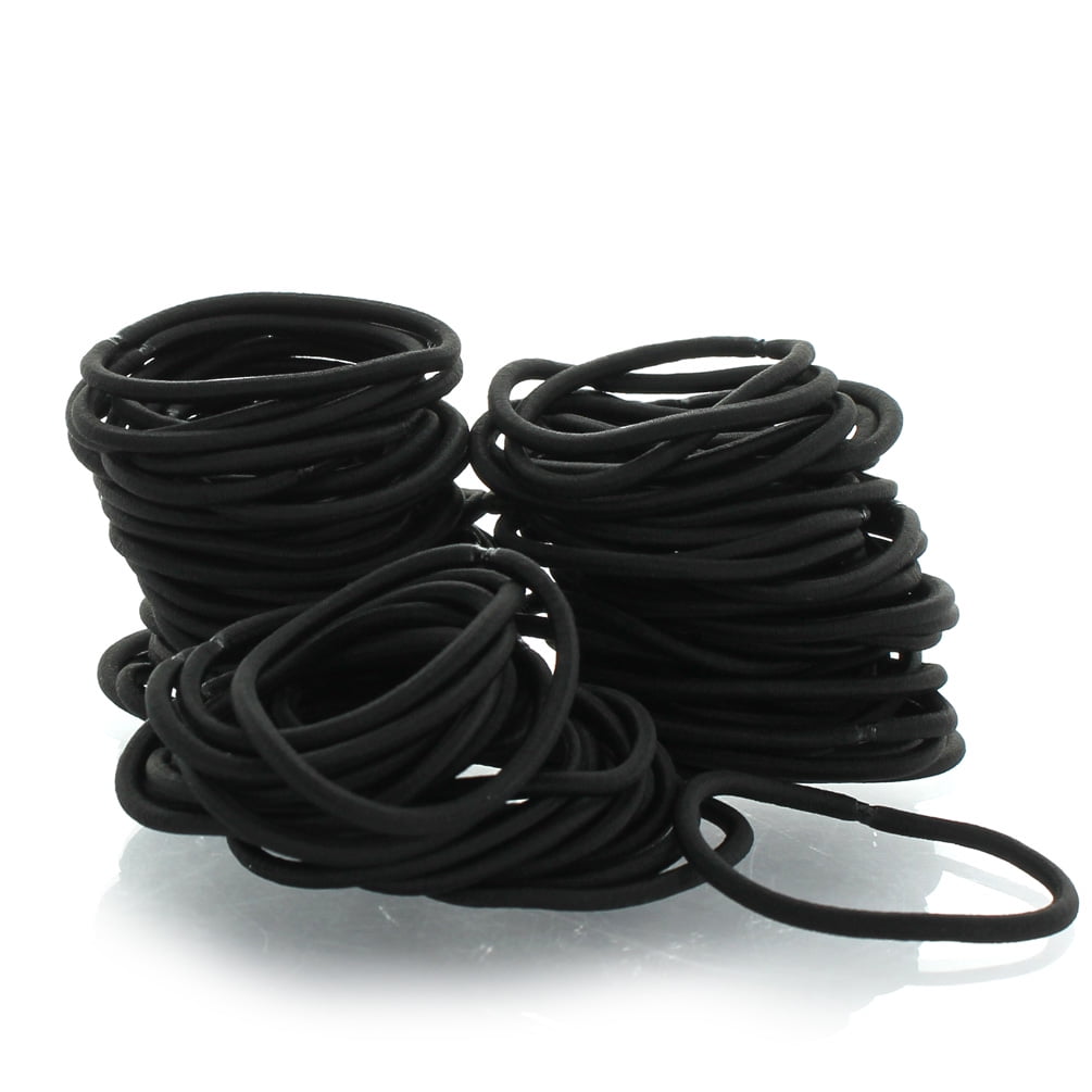 Hair Elastics Hair Ties, Professional Grade Ponytail Holders - Black 1000 Pack