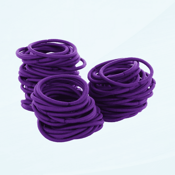 Hair Elastics Hair Ties, Professional Grade Ponytail Holders - Purple 20 Pack