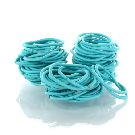 Hair Elastics Hair Ties, Professional Grade Ponytail Holders - Turquoise 1000 Pack