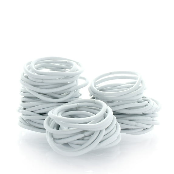 Hair Elastics Hair Ties, Professional Grade Ponytail Holders - White 1000 Pack
