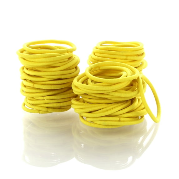 Hair Elastics Hair Ties, Professional Grade Ponytail Holders - Yellow 1000 Pack