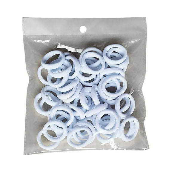 Hair Elastics, Seamless Hair Ties, 50 Pieces Soft Elastic Hair Bands for Thick Curly Hair, No Damage Hair Rope with Leather Sleeve, 3cm Diameter Hair Loops for Women and Kids