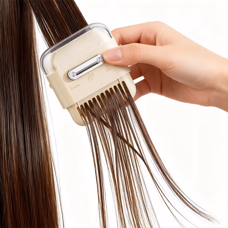 Hair Ends Trimming Tool, Thinning Comb & Fringe Trimmer for Women, Home Hairdressing Scissors & Comb Set, DIY Split-End Cutter