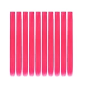 Hair Extension Clips 10pcs in Pink 20 Inch Straight Hair Synthetic Fiber Hairpieces for Party
