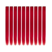 Hair Extension Clips 10pcs in Pure Red 20 Inch Straight Hair Synthetic Fiber Hairpieces for Party