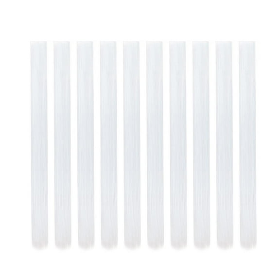 Hair Extension Clips 10pcs in White 20 Inch Straight Hair Synthetic Fiber Hairpieces for Party