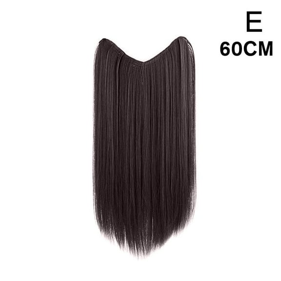 Hair Extension Long Straight Clip In One Piece Color Synthetic Hairpiece GX A4C1