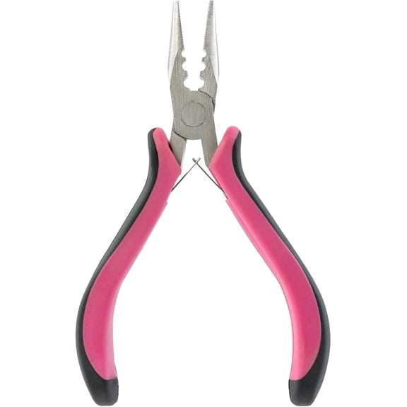 Hair Extension Pliers 3-Hole Mini Pliers for Micro and Nano Ring Hair Extensions Opener and Removal Tool (Pink)
