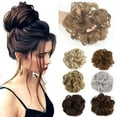 thumbnail image 1 of Hair Extension Ponytail Hair Pieces Clip on Hair Pieces with Elatsic Drawstring Claw Comb Ponytail Messy Chignon Updo Ponytail Scrunchie Donut Hairpiece for Women Girls, 1 of 4