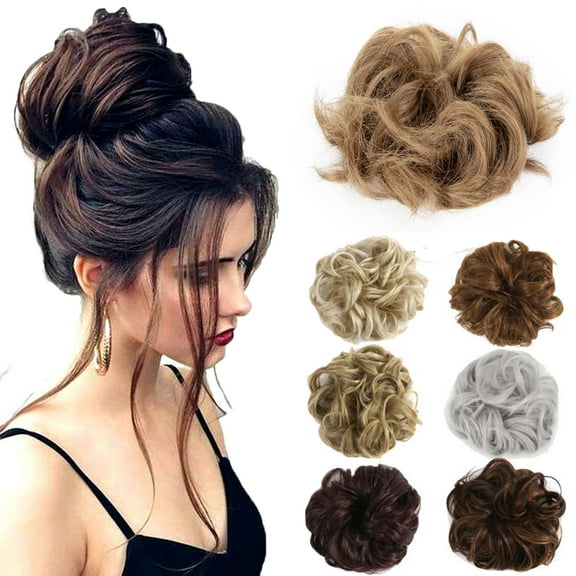 Hair Bun Extension with Elatsic Drawstring Claw Comb Ponytail Messy Chignon Updo Ponytail Scrunchie Donut Hairpiece for Women Girls